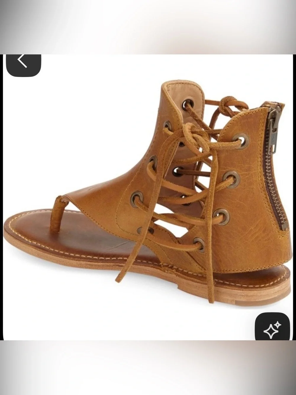 Baske X Free People California Nomad Brown Leather Gladiator Sandal